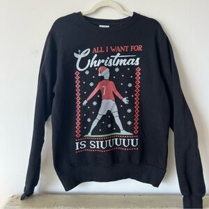 4/$12 Soccer Christmas Sweatshirt All I Want For Christmas Is Siuuuuu Size Small